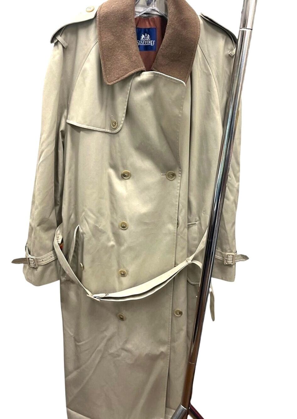 Stafford Heavy Duty Trench Coat Tan Regular 44 Classic Long Coat